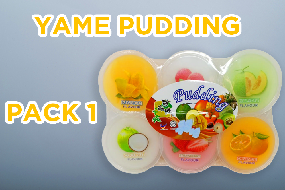 A pack of Yame yogurt pudding jelly cups