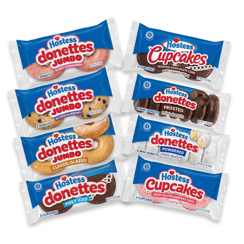 Hostess Sweet Treats Variety Sampler Pack – 7 Individually Wrapped Snack Packs (CupCakes & Donettes Assortment)