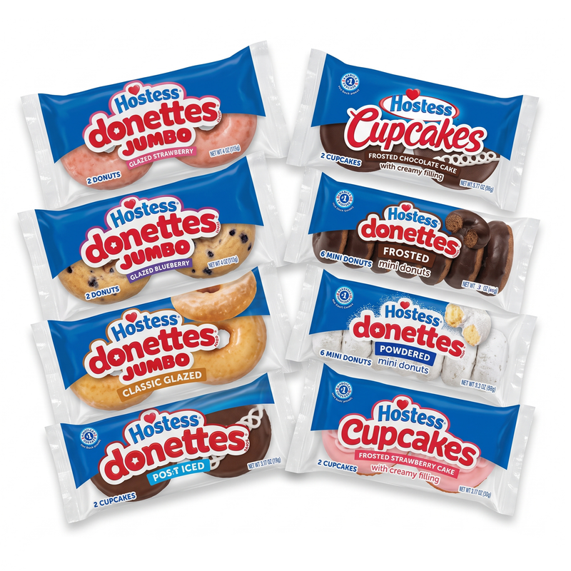 Hostess Sweet Treats Variety Sampler Pack – 7 Individually Wrapped Snack Packs (CupCakes & Donettes Assortment)