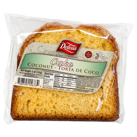 Delisia Coconut Cake 5oz Moist Torta De Coco Snack-Single Cake Snack