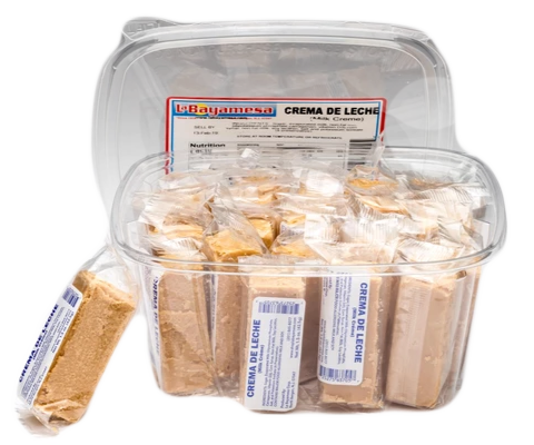 La Bayamesa –CREMA DE LECHE- 1.5 OZ individually wrapped pcs -Caramelizing Milk & Milk Candy Snack