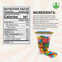 Cup candy Neon Gummy Worm Fun fruit Bites 6oz