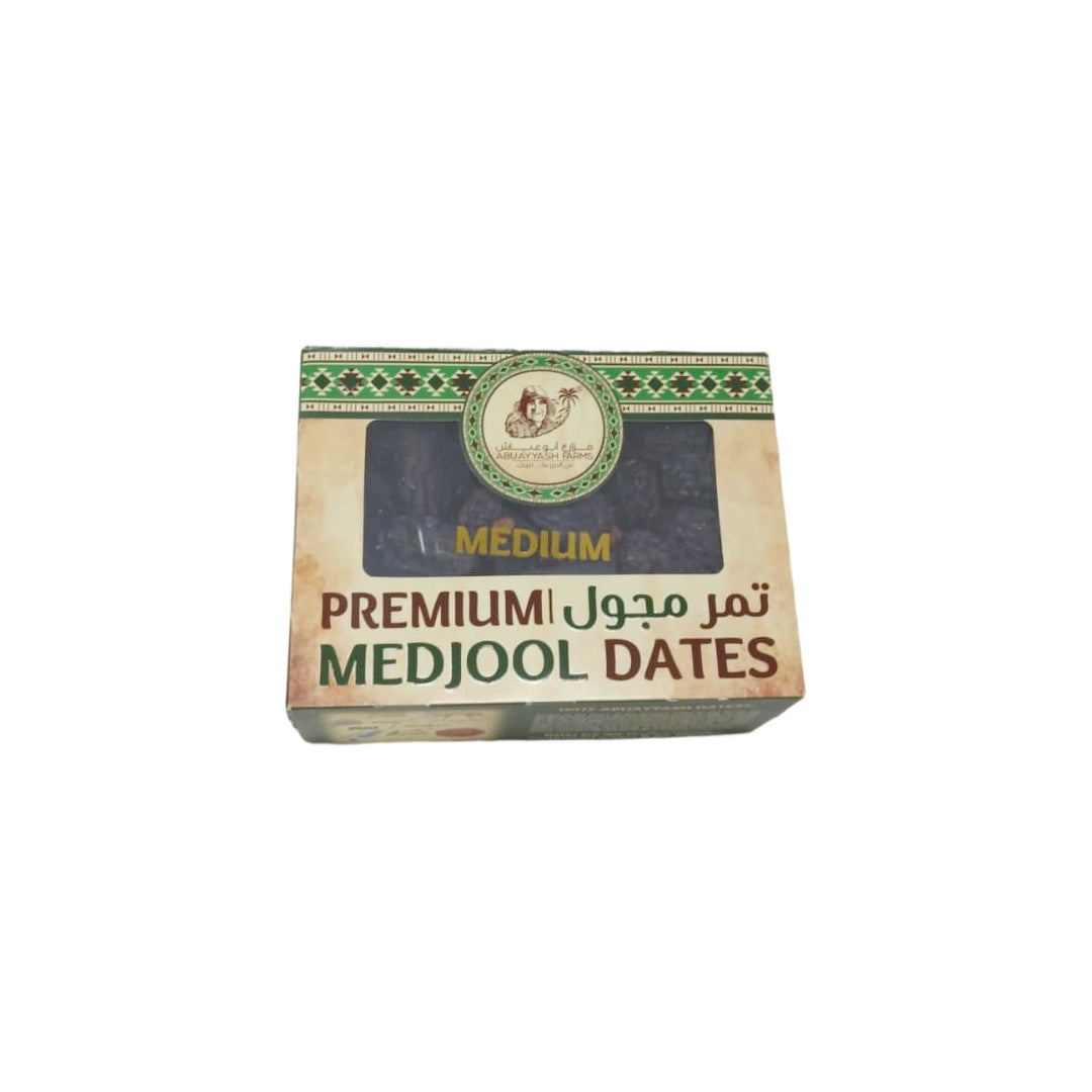 Abuayyash Farms Premium Medjool Dates, 2 lb (907g) Box, Medium Size Whole Fruit, Product of Jordan, Naturally Sweet & High Fiber Healthy Snack - SANI-LLC