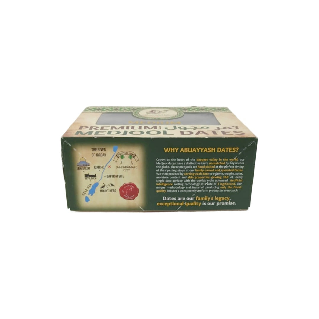 Abuayyash Farms Premium Medjool Dates, 2 lb (907g) Box, Medium Size Whole Fruit, Product of Jordan, Naturally Sweet & High Fiber Healthy Snack - SANI-LLC