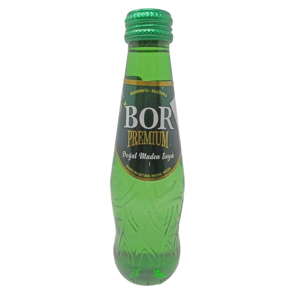 Bor Premium Sparkling Natural Mineral Water, 200ml Glass Bottle, Rich in Bicarbonate & Calcium, Naturally Carbonated Refreshment from Turkey - SANI-LLC