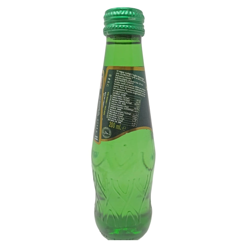 Bor Premium Sparkling Natural Mineral Water, 200ml Glass Bottle, Rich in Bicarbonate & Calcium, Naturally Carbonated Refreshment from Turkey - SANI-LLC