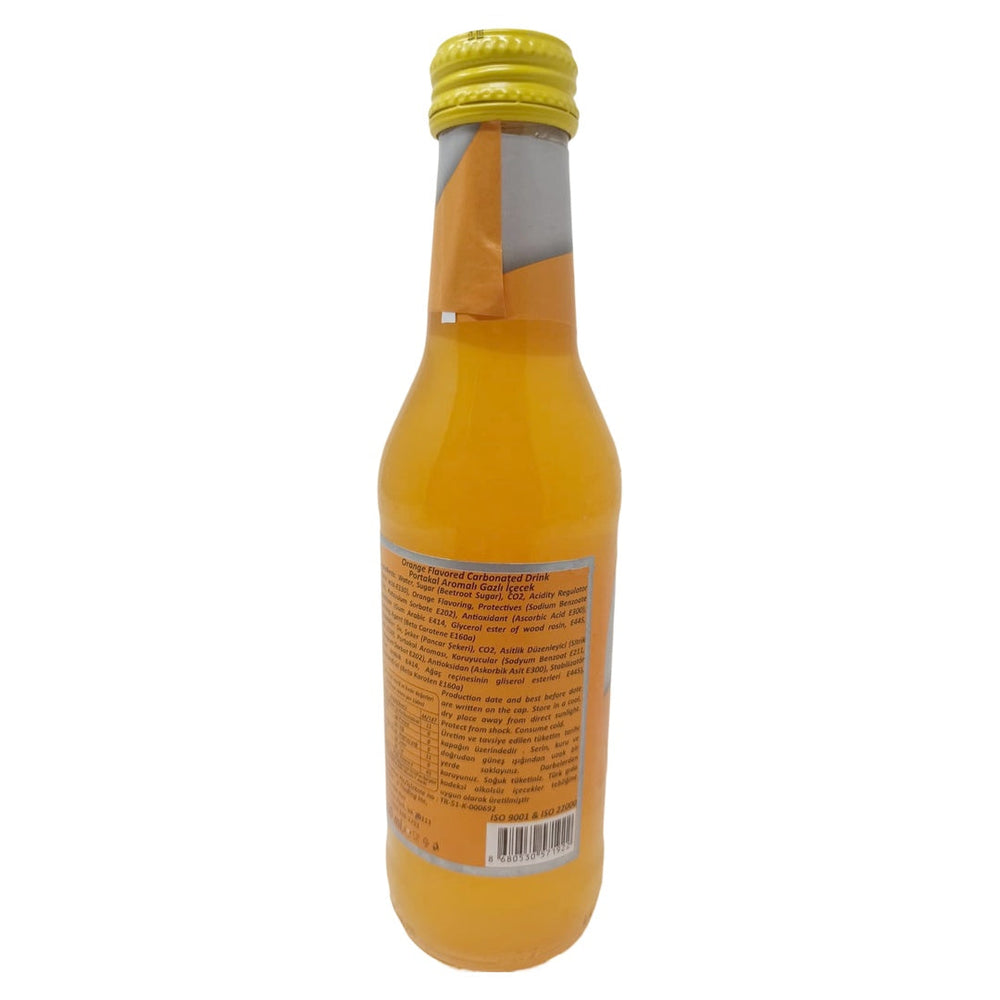 Bor Fresh Orange Flavored Carbonated Soda Drink, 200ML (6.7 fl oz) Glass Bottle, Made with Beetroot Sugar, Crisp Citrus Sparkling Beverage for Refreshing Hydration - SANI-LLC