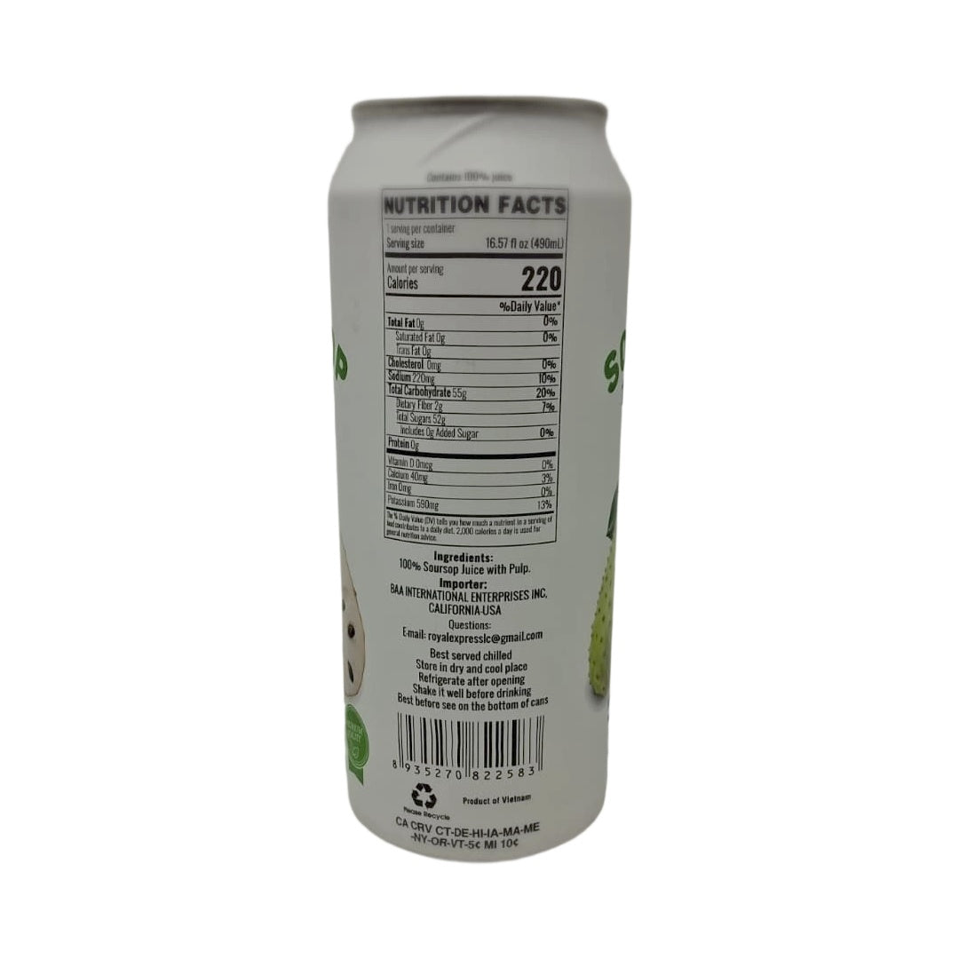 Diamonds Soursop Juice with Pulp in a 16.57 fl oz bottle, showing fresh soursop fruit and vibrant tropical packaging.