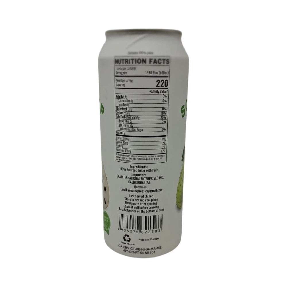 Diamonds Soursop Juice with Pulp in a 16.57 fl oz bottle, showing fresh soursop fruit and vibrant tropical packaging.