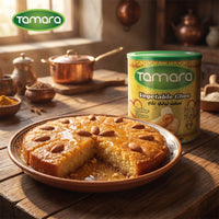 Tamara Vegetable Ghee 1.7kg bottle, butter-flavored cooking and baking oil, shown in a clear container with a golden hue.
