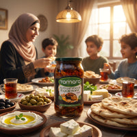 Tamara Stuffed Eggplant Makdous 1000g, ready-to-eat Middle Eastern mezza with eggplant and walnut filling, natural grocery product