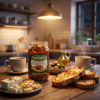 Tamara Stuffed Eggplant Makdous 1000g, natural ready-to-eat mezza, featuring eggplants stuffed with spices and preserved for Mediterranean cuisine.