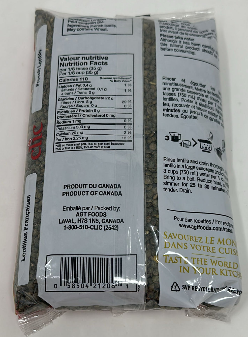 CLIC French Lentils - 1PaysLess