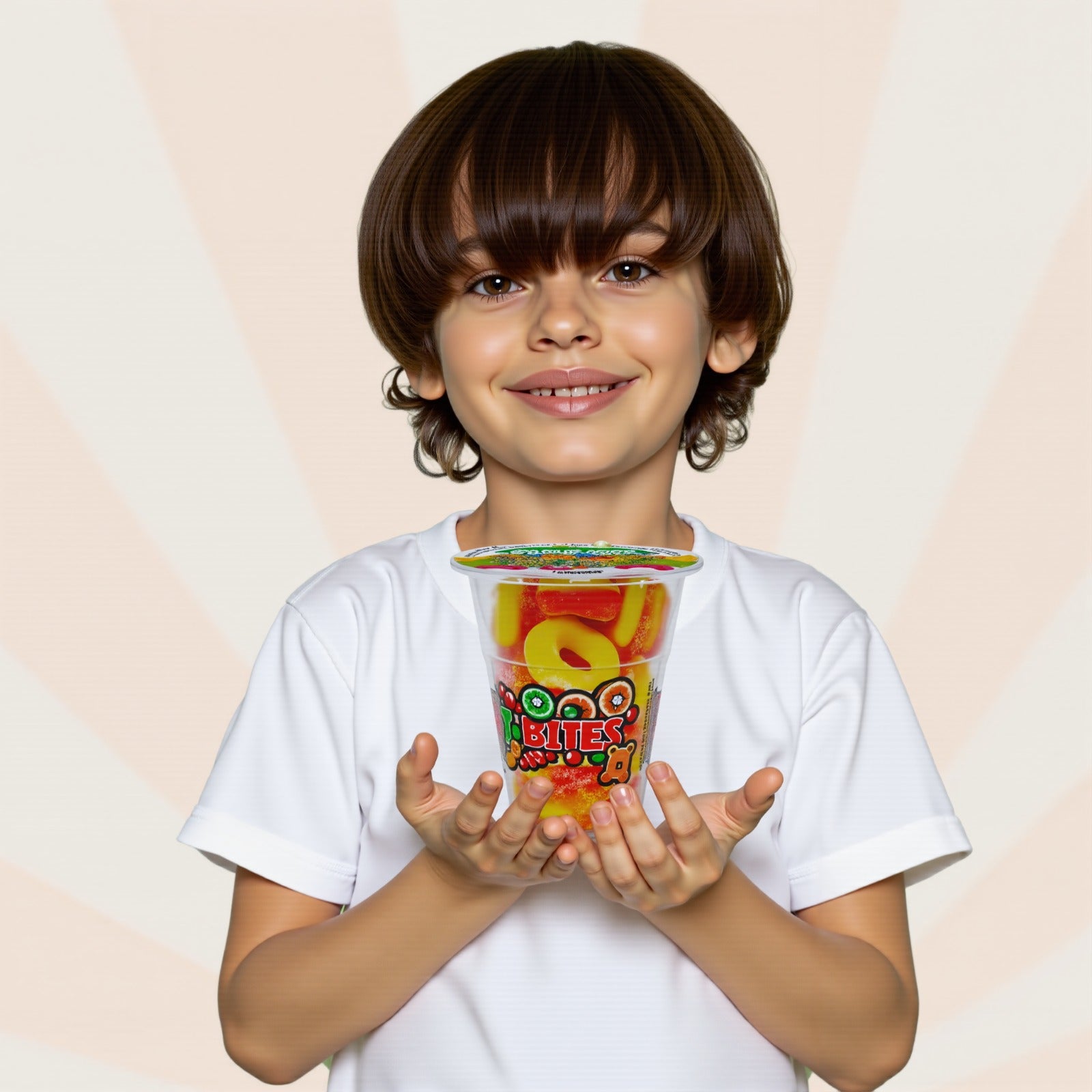 Cup candy Peach Ring Fun fruit Bites 6oz