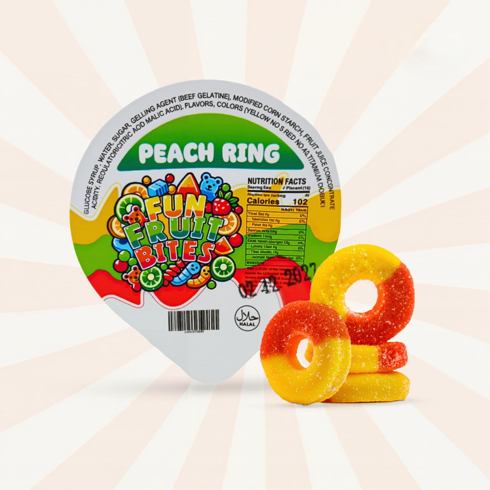 Cup candy Peach Ring Fun fruit Bites 6oz