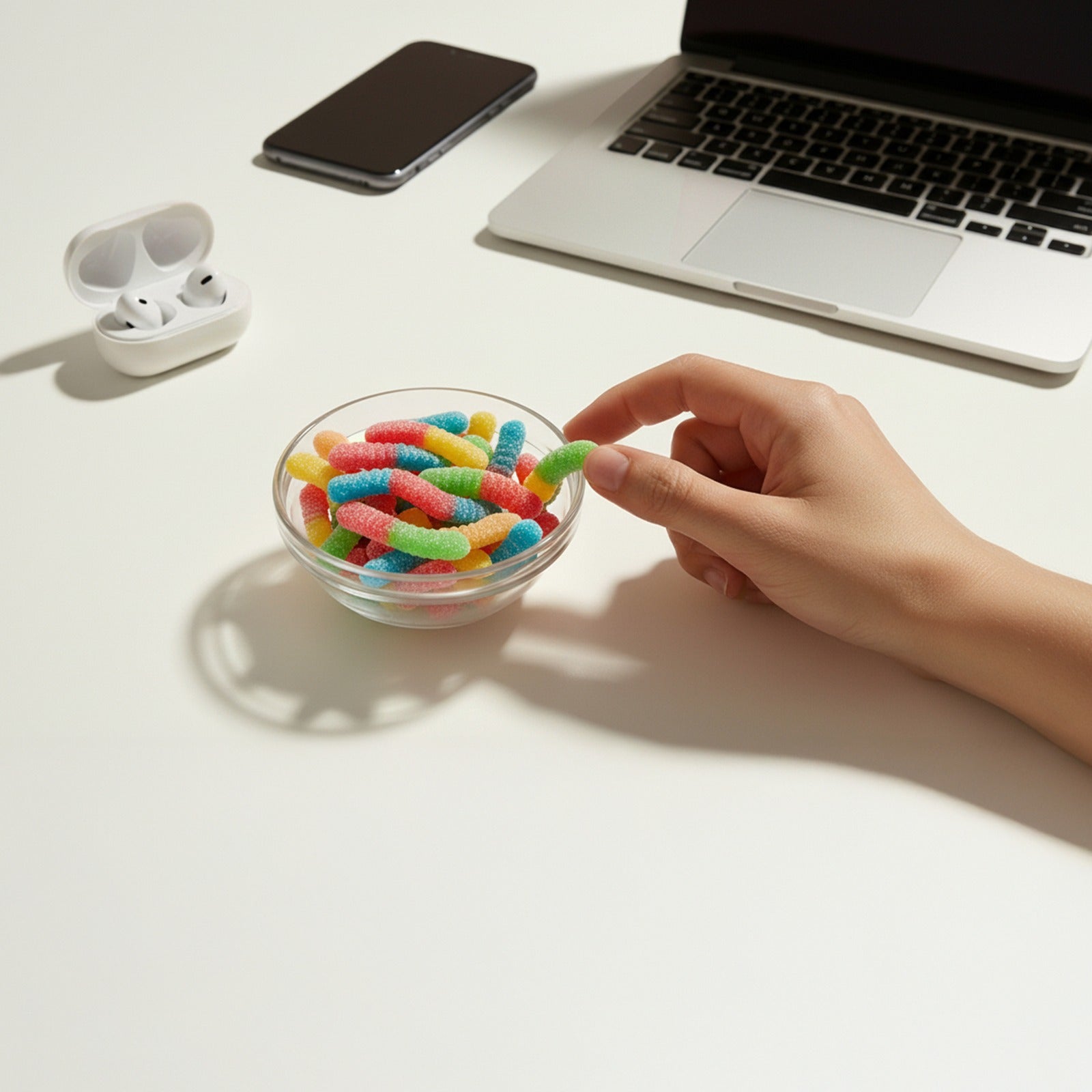 Cup candy Neon Gummy Worm Fun fruit Bites 6oz