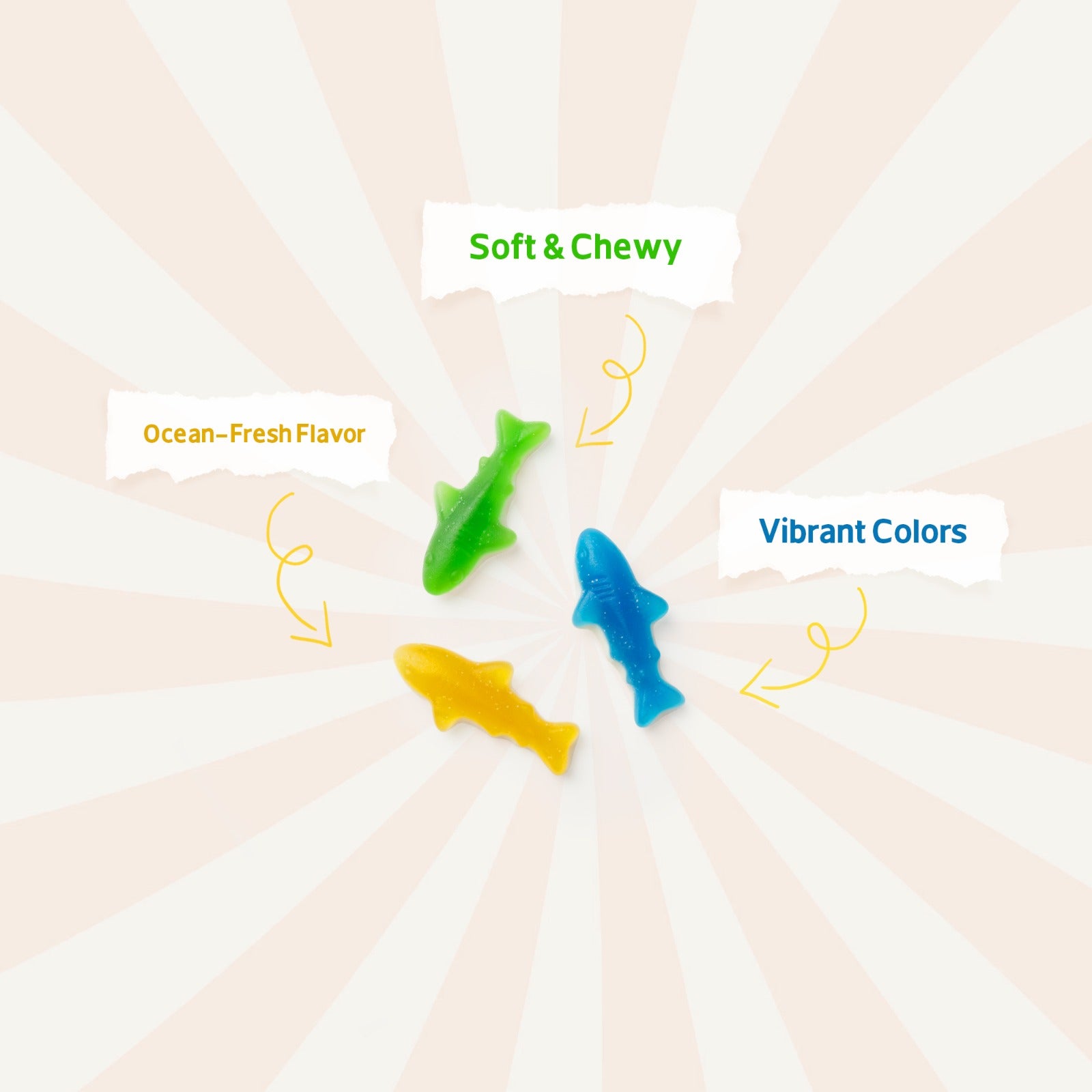 Cup candy Assorted Shark Fun fruit Bites 6oz