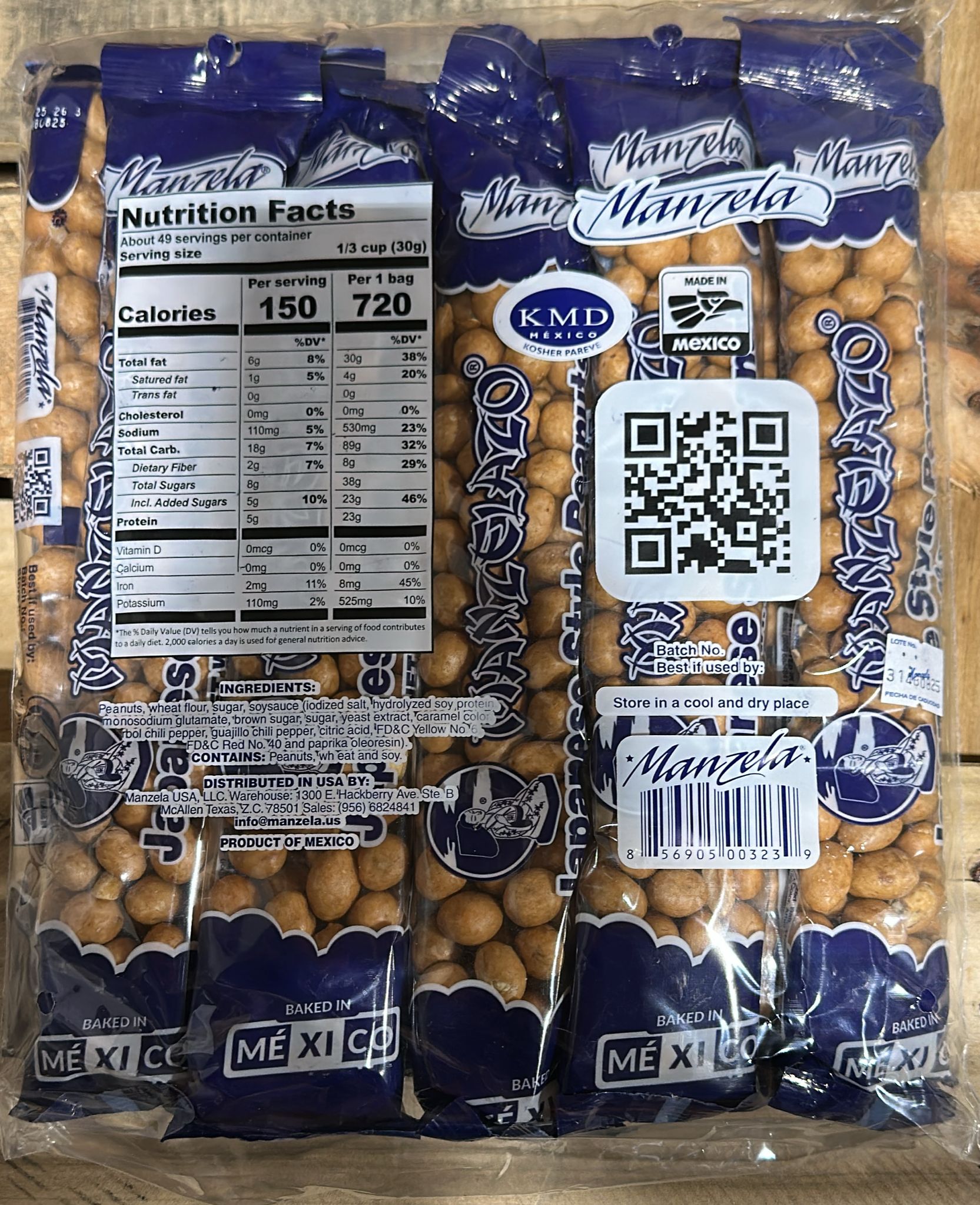 Manzelazo Japanese Style Peanuts 10 x 5.22 oz Bags (3.26 lb Total) Savory Crunchy Coating, Authentic Baked in Mexico Flavor Gourmet Snack Pack for Parties & Everyday Enjoyment - SANI-LLC