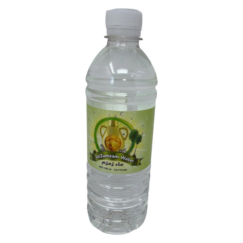 12-pack of Zamzam Jar Zamzam Water bottles, 16.9 oz each, featuring pure natural mineral water in clear bottles.