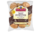 A bag of Toufayan bread mini buns aka Mini Pitettes, whole wheat flavor