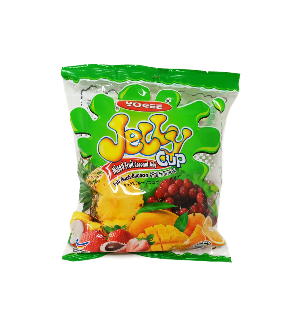 YOGEE | حلال | Halal | ASSORTED Jelly Fruit Candy Bag | JELLY CUPS | WITH COCONUT| Yogee pudding Bag| 500gm | 17.64 oz