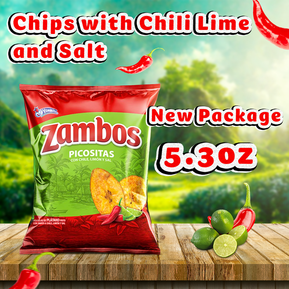 Zambos Plantain chips with chili, lime and salt