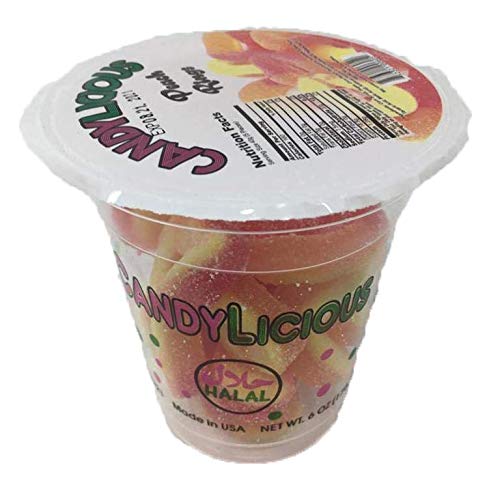 Cup Candy Licious | PEACH RINGS | Cup Candy | HALAL | Sweets & Delicious | 6oz.