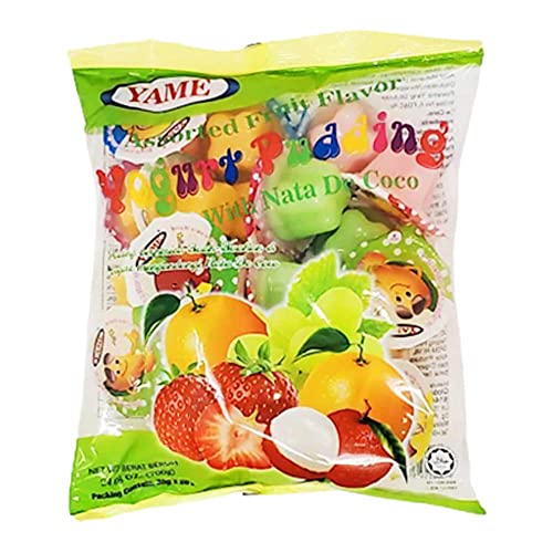 Yame Halal Assorted Pudding Cups with Nata De Coco Bag 700g 24.6 oz