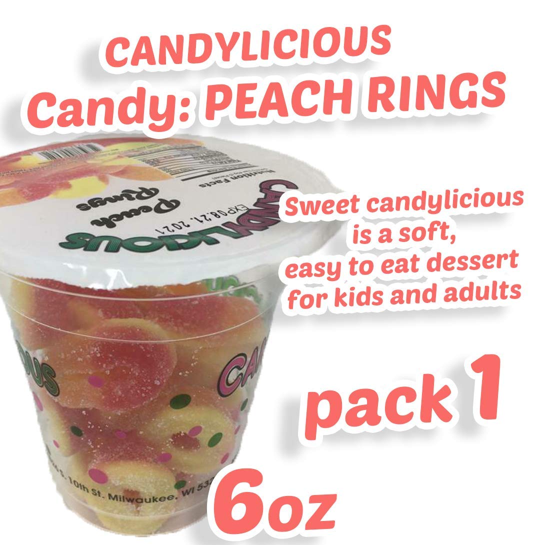 Cup Candy: PEACH RINGS of the best daily flavors, 6oz