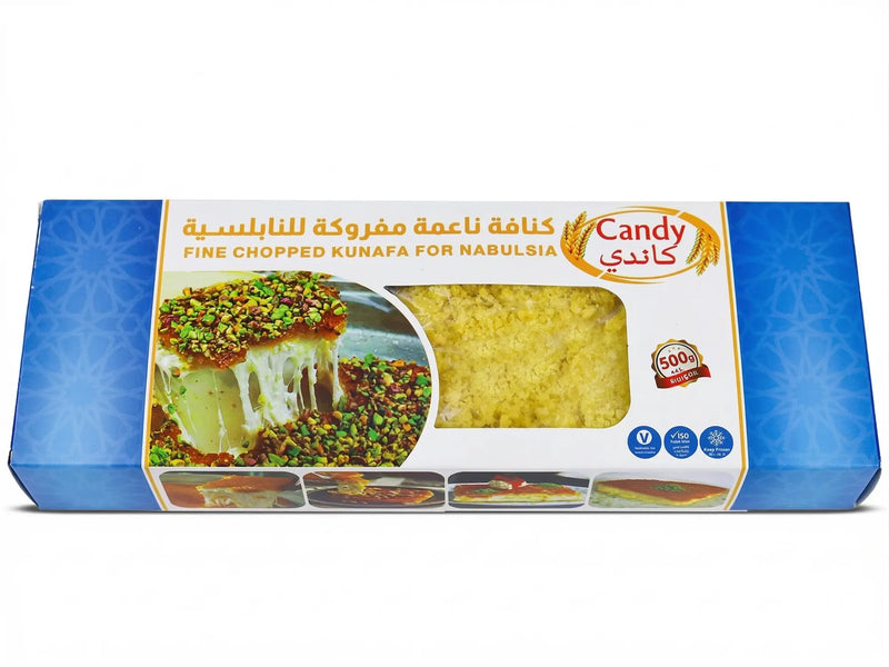 Candy Fine Chopped Kunafa for Nabulsia, 500g, authentic Middle Eastern pastry dough, ground mafrouka for homemade Nabulsi Kunafa