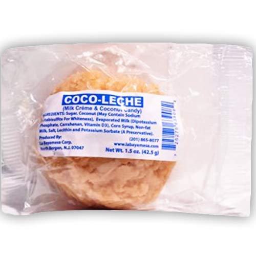 la bayamesa || Coco Leche || 1.5oz (42.5g) || individually wrapped pcs || Premium Coconut & Milk Candy Snack || coconut yogurt || Pack of 06