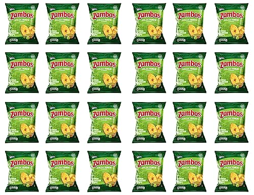 Zambos Plantain Chips – Delicious Plantain Chips with Green Salsa (Tajaditas de Plátano con Salsa Verde). Unique Flavor from Salvajes del Trópico, plantain chip - 5.3 ounces (150g) (pack 24)