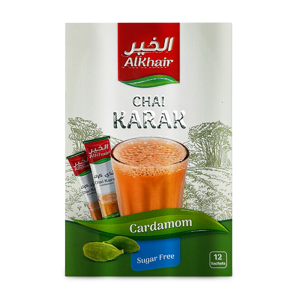 Alkhair Instant Karak Cardamom Tea Sugar Free 180gm 12 Stx - 1PaysLess