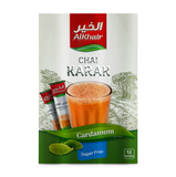 Karak Tea Cardamom Tea, Sugar Free Chai Tea Latte Alkhair karak tea with Cardamom Unsweetened Instant Chai Tea Masala, Chai Tea leaves carefully selected with milk | 180gm | 12 sachets,