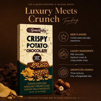Snacksify Crispy Potato Chocolate Bar 2.47 oz (70g) Luxury Milk Chocolate with Potato Chips and Hazelnut Cream Filling - Gourmet Sweet and Salty Crunchy Snack Gift