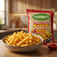 Frozen Tamara French Fries 5lb package with straight cut, crispy texture, ideal for quick meals.