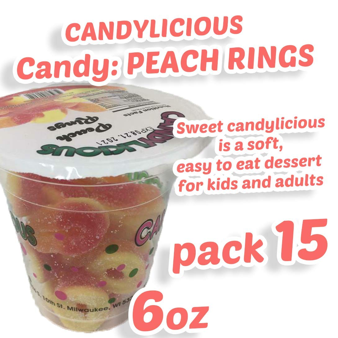 Cup Candy: PEACH RINGS of the best daily flavors, 6oz