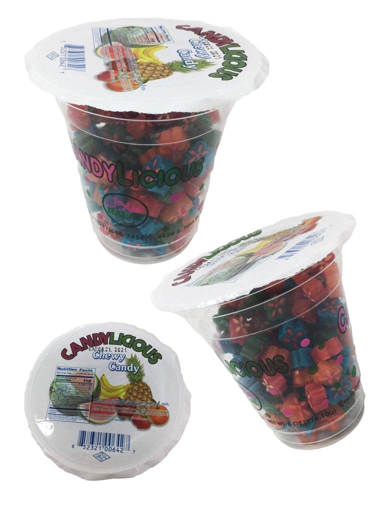 Cup Candy Licious | CHEWY CANDY | Mix fruit |HALAL | Sweets & Delicious|6oz. (2 PACKS)