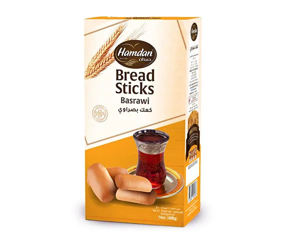 Hamdn Hamdan Basrawi bread sticks, crispy Kaak for tea pairing, 14oz pack, golden baked Middle Eastern snack