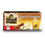 AlAttar Ginger & Cinnamon Tea 3x Concentration pack with 20 warming tea bags, featuring ginger and cinnamon flavors.