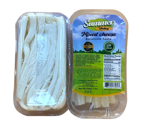 Summer Valley mixed string cheese 7oz package, halal snack with balanced taste, ideal for quick and flavorful snacking.