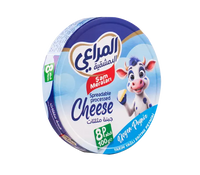 Almarai Sam Meralari spreadable processed cheese 100g snack wedges, eight pieces, creamy cheese with a smooth texture.