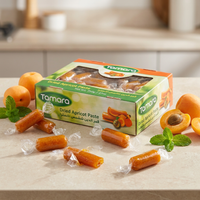Tamara dried apricot paste rolls in 750g package, individually wrapped apricot snack with vibrant orange color