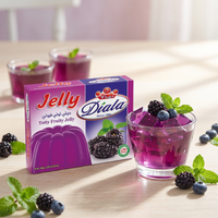 Diala Totty Fruity Jelly dessert mix in 80g package, halal gelatin dessert with colorful fruit flavors and vibrant packaging.