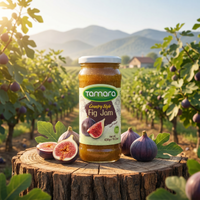 Tamara Country Style Fig Jam in 430g jar, gourmet fruit spread for toast, featuring fresh figs and natural ingredients.