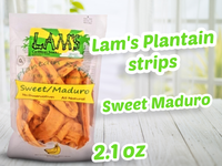 Lam's Plantain strips || Vegetable snacks || Healthy snacks || Gluten Free || Banana Chips (Sweet/Maduro) || All Natural || 2.1oz || 60g - SANI-LLC