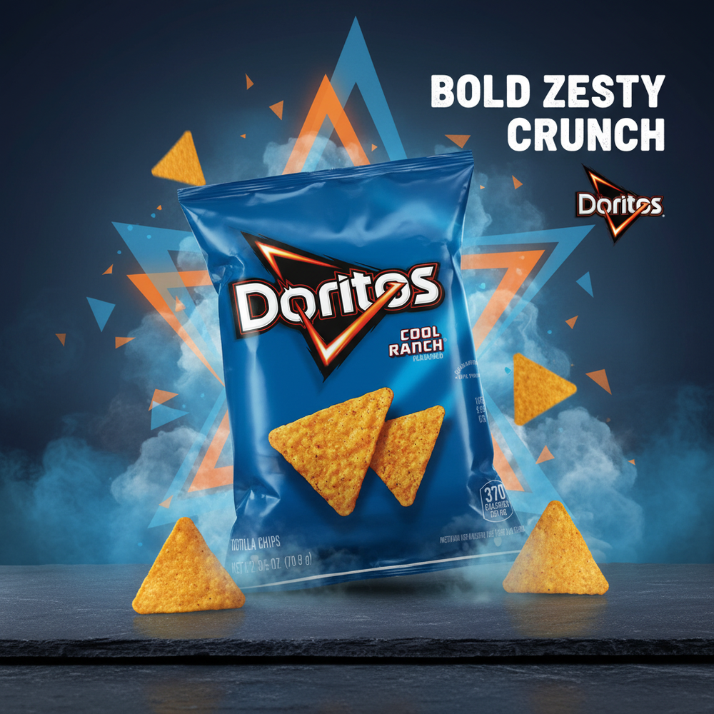 Doritos Cool Ranch Tortilla Chips 2.5 oz Bag Bold Zesty Flavor Crispy Crunch Everyday Snacking - SANI-LLC