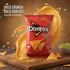 Doritos Nacho Cheese Tortilla Chips 2.5 oz (70.8g) Bag, Bold Flavor, Crispy Crunch for Everyday Snacking - SANI-LLC