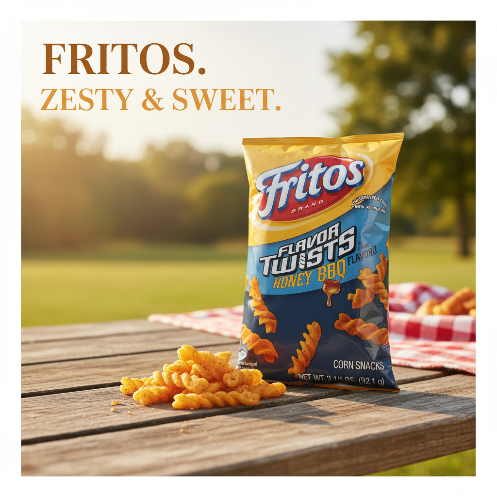 Fritos Corn Snacks 3.25 oz Flavor Twists Honey BBQ Zesty & Sweet Snacking - SANI-LLC