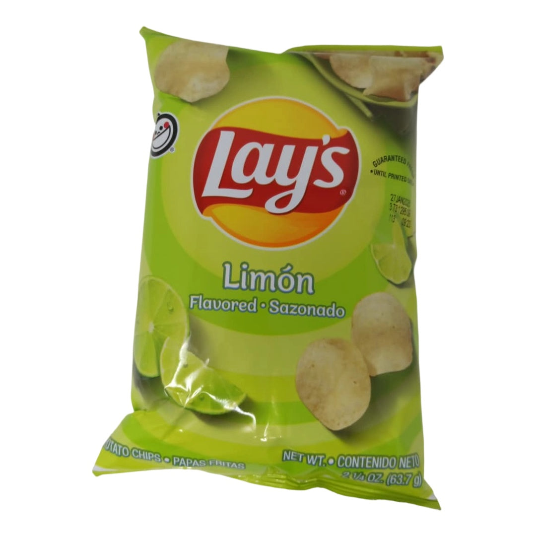 Lay's Limón Potato Chips 2.25 OZ (63.7g) Tangy Citrus Crispy for Everyday Snacking - SANI-LLC